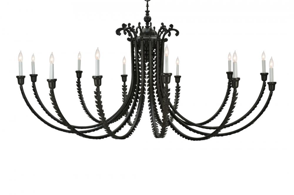 80"W Oak Bough 12 LT Chandelier