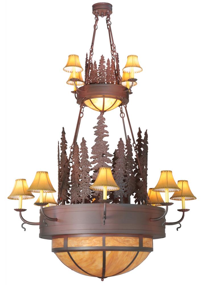 54"W Walden Pine 2 Tier Chandelier