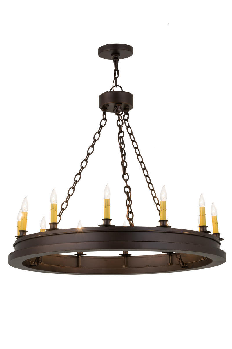 36" Wide Sullivan Ranch 12 Light Chandelier