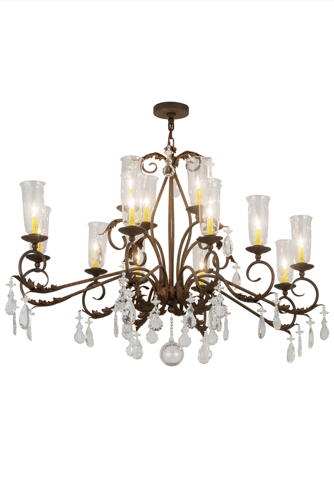 62" Long Windsor 14 Light Oblong Chandelier