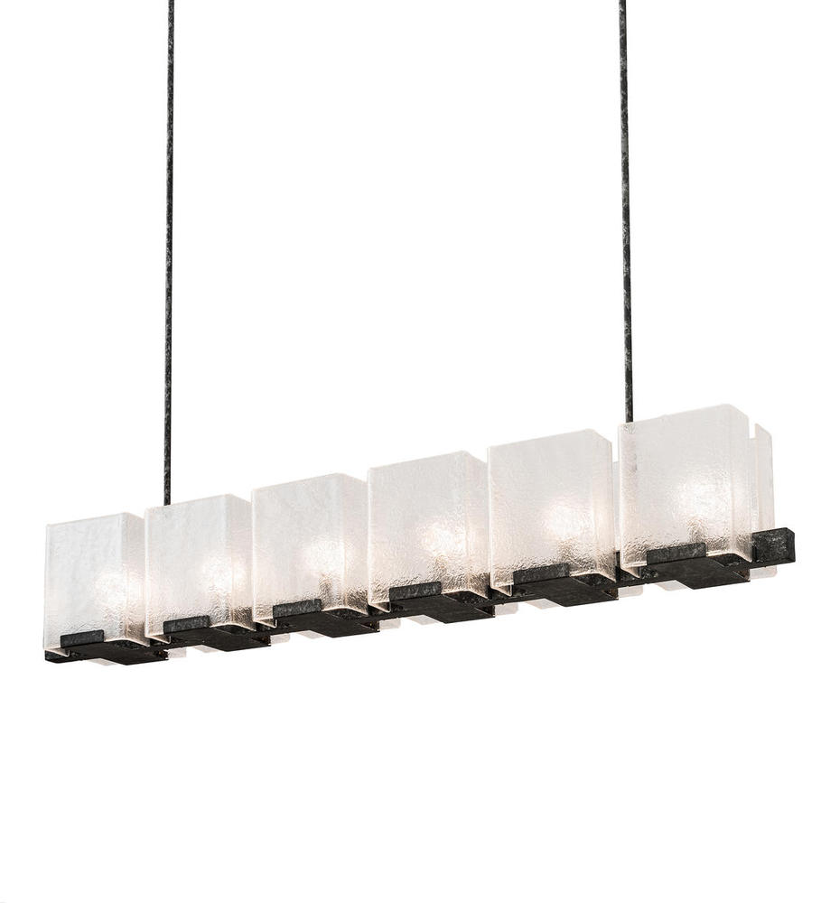 60"L Ice Cube 6 LT Oblong Chandelier