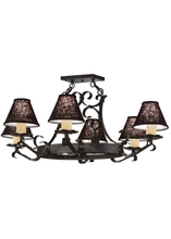 2nd Avenue Designs White 151539 - 40" Long Handforged Oval 6 Light Chandelier