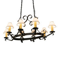 2nd Avenue Designs White 235822 - 56" Long Handforged Oval 8 Light W/Downlight Chandelier
