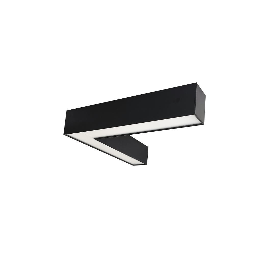 "L" Shaped L-Line LED Indirect/Direct Linear, 3781lm / Selectable CCT, Black Finish
