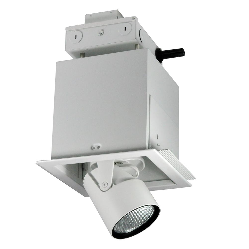 Pull-Down LED Trimless 1-Head MLS, 30W / 2100lm per Head, Flood, 2700K, White, 120V Triac/ELV/0-10V