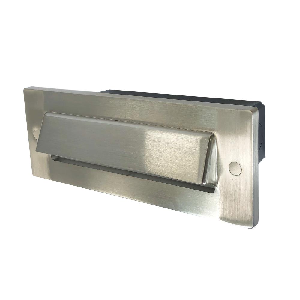 Brick Die-Cast LED Step Light w/ Horizontal Shroud Face Plate, 149lm / 4.6W, 3000K, Brushed Nickel