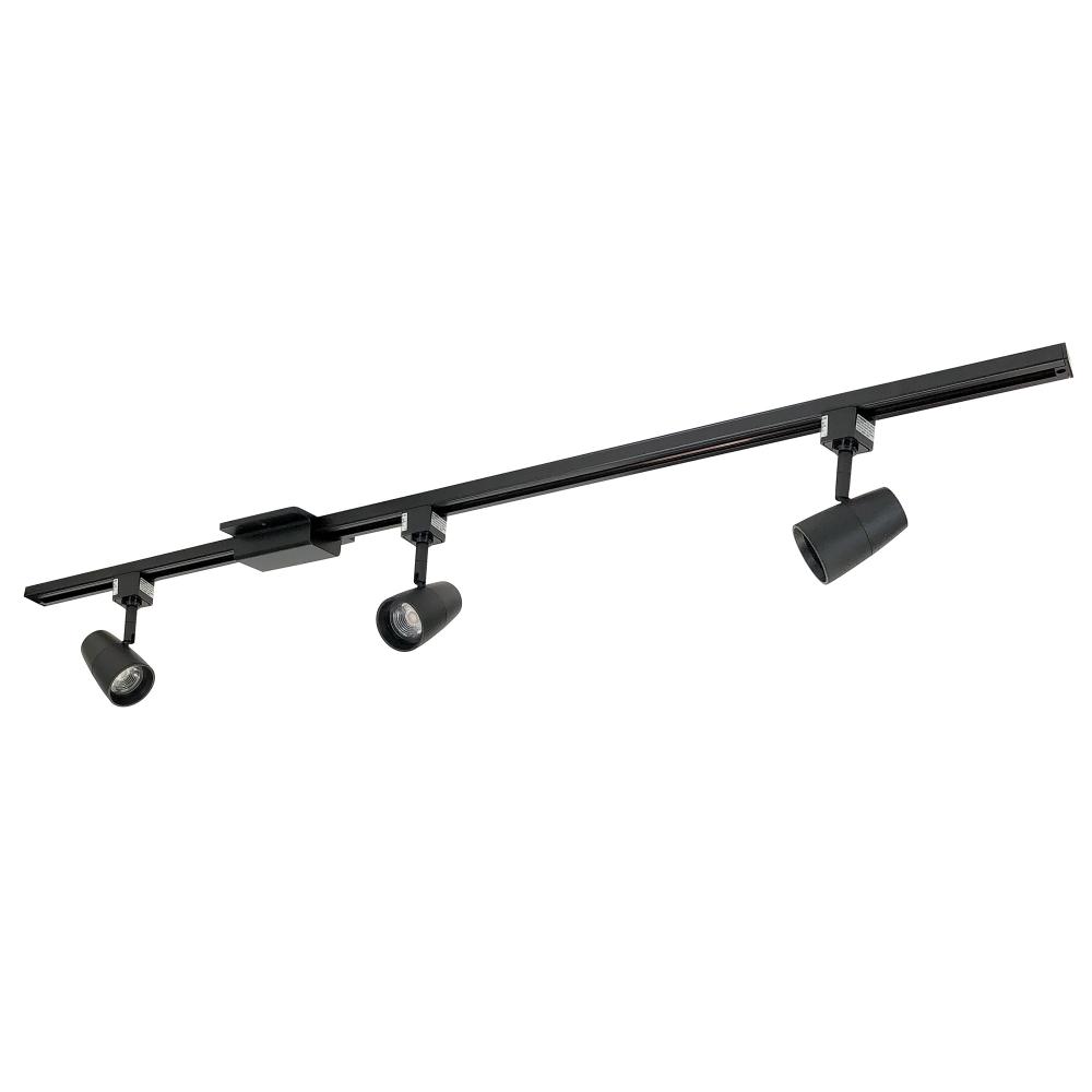 4-ft Track Pack with (3) MAC 800lm LED Track Heads, 3000K, Black Finish