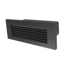 Nora NSW-841/32BZ - Brick Die-Cast LED Step Light w/ Horizontal Louver Face Plate, 118lm / 4.6W, 3000K, Bronze Finish