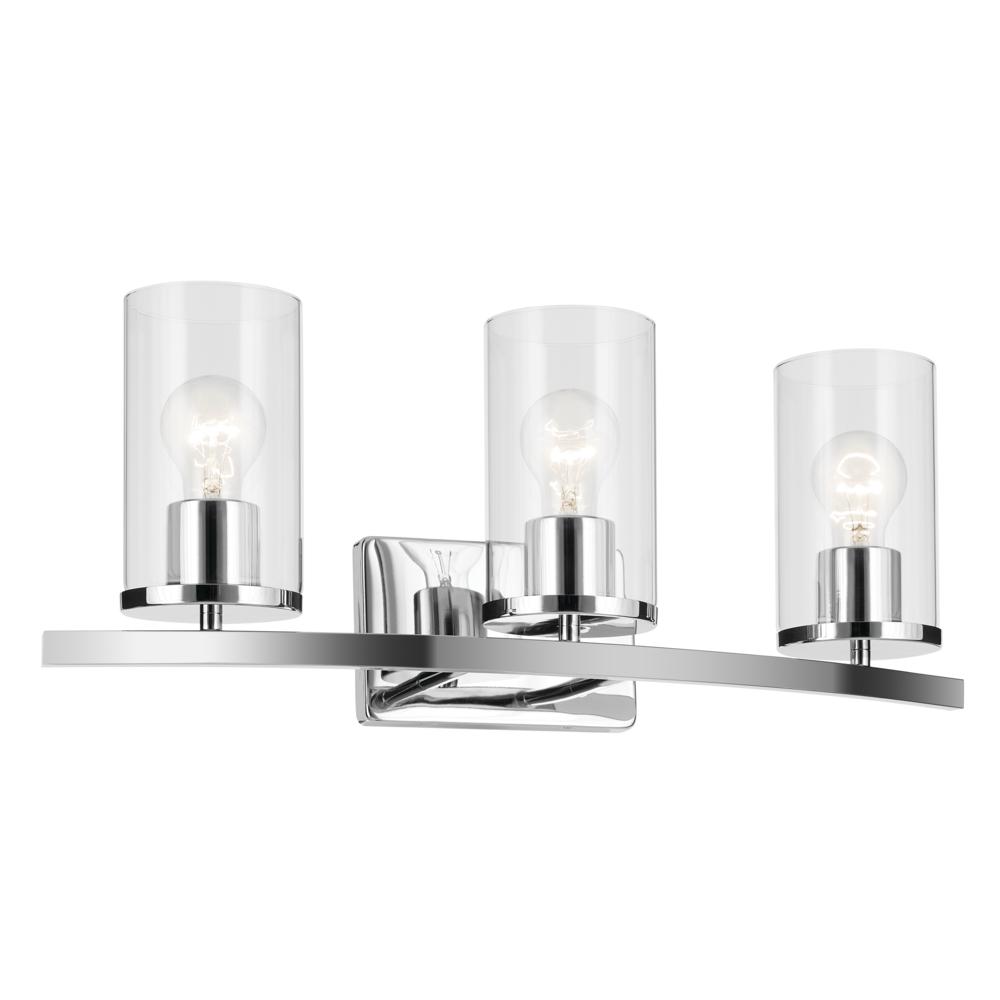 Crosby 23" 3-Light Vanity Light with Clear Glass in Chrome