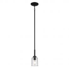 Kichler 43674BKCLR - Shailene 11.25" 1-Light Mini Bell Pendant with Clear Glass in Black