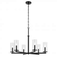 Kichler 44013BK - Crosby 21.75" 6-Light Chandelier with Clear Glass in Black