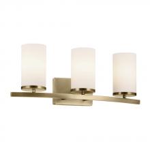 Kichler 45497NBR - Crosby 23" 3-Light Vanity Light with Satin Etched Cased Opal Glass in Natural Brass