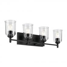 Kichler 45575BKCLR - Shailene 29.75" 4-Light Vanity Light with Clear Glass in Black