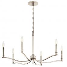 Kichler 52695PN - Malene 32 Inch 6 Light Chandelier in Polished Nickel