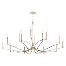 Kichler 52698PN - Malene 52.75 Inch 14 Light 2-Tier Chandelier in Polished Nickel