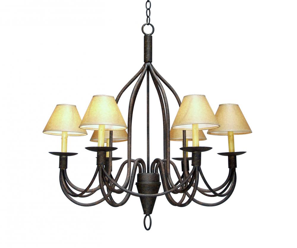 32" Wide Bell 6 Light Chandelier