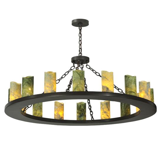 48"W Loxley Jadestone 16 LT Chandelier