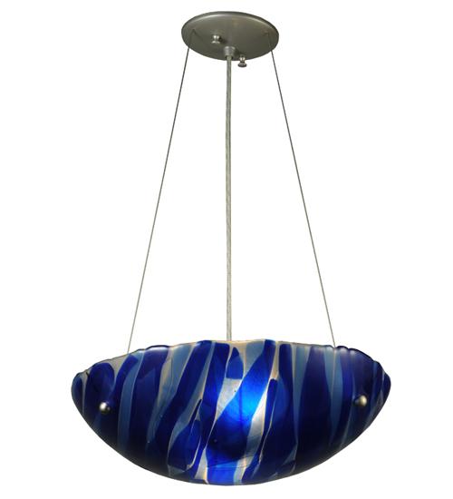 15.75"W Metro Fusion Azul Glass Inverted Pendant