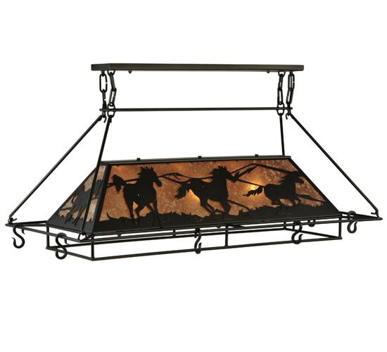 48"L Running Horses Oblong Pot Rack