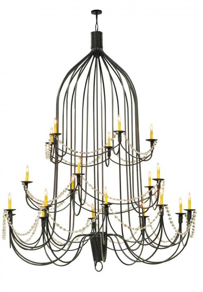 72" Wide Bell 20 Light Three Tier Chandelier