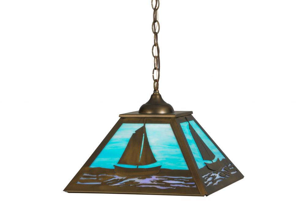 16" Square Sailboat Pendant