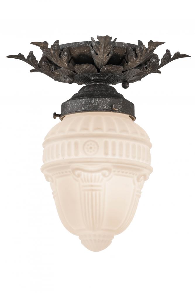 8.5"W Fancy Floral W/Colonnade Globe Flushmount