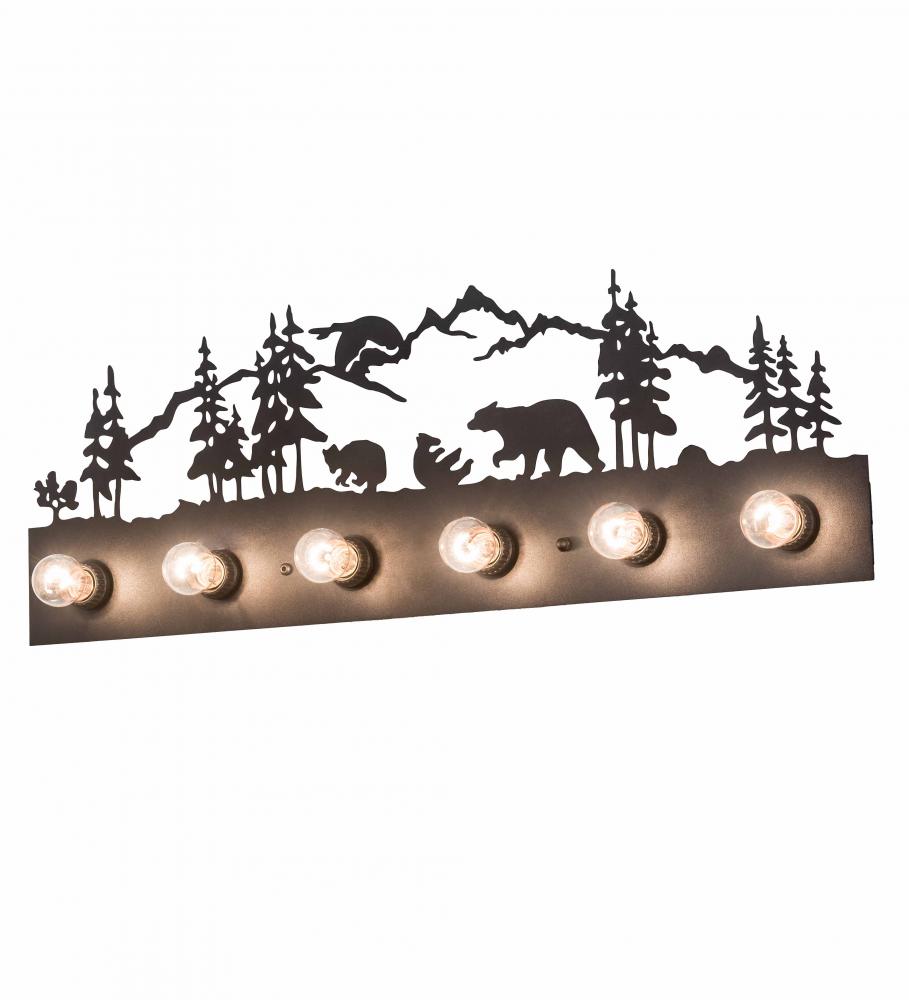 32" Wide Bear Family 6 Light Vanity Light