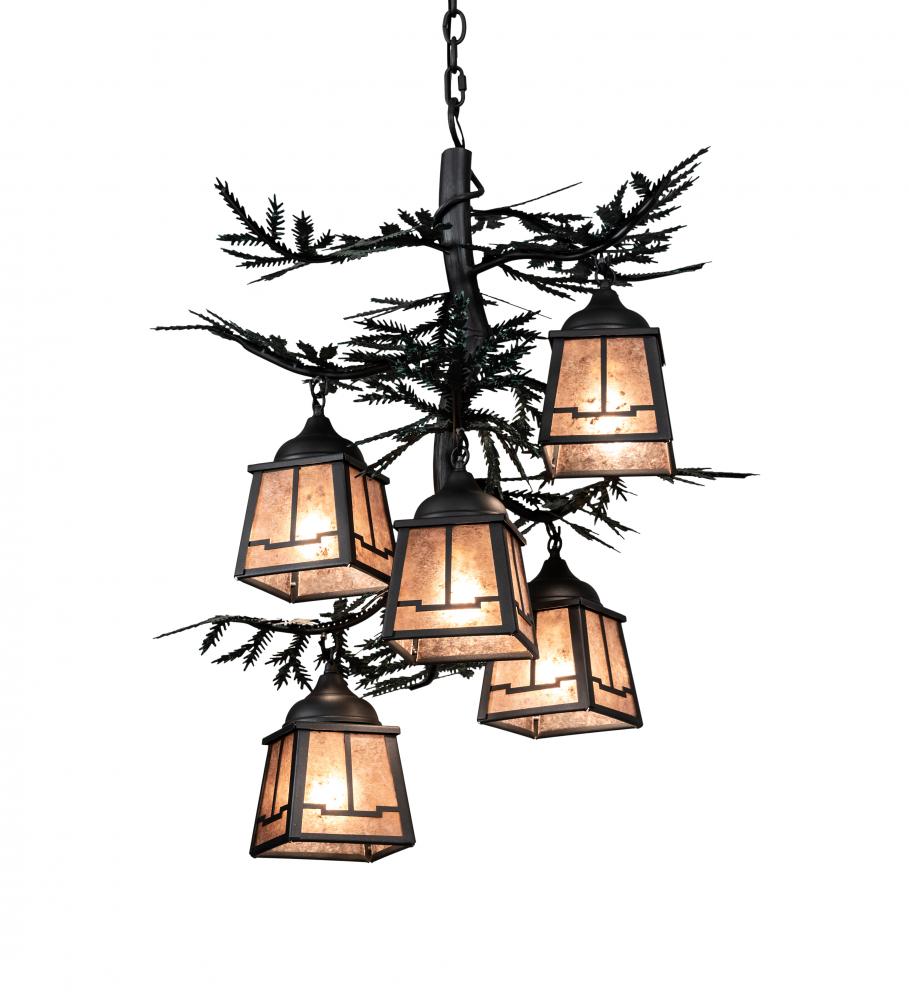 28" Wide Pine Branch Valley View 5 Light Chandelier