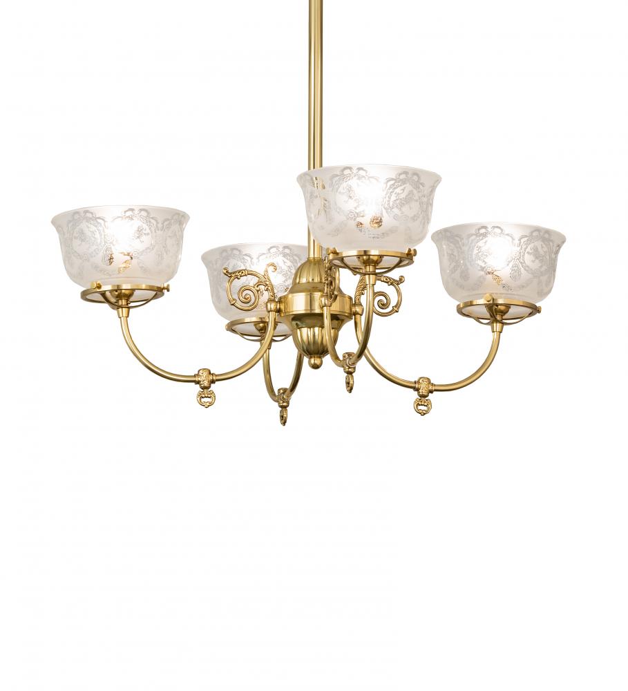 27" Wide Revival Gas & Electric 4 Light Chandelier