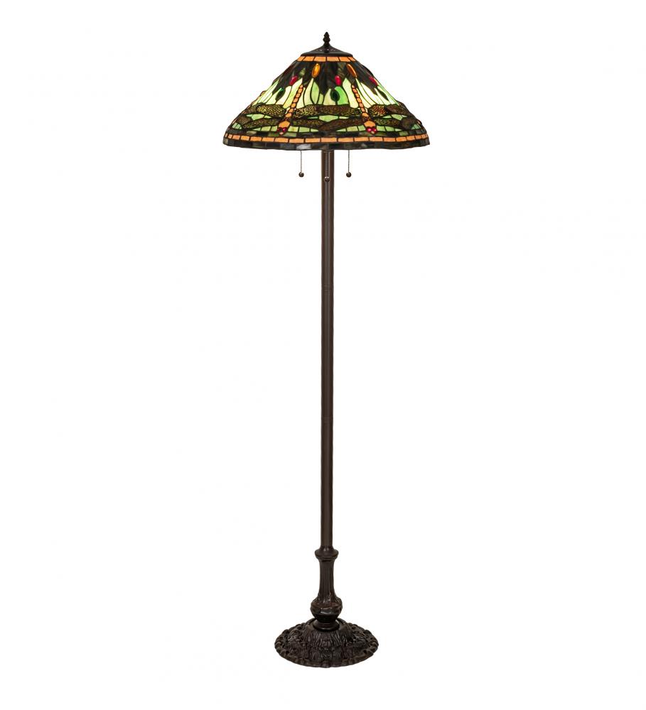 60" High Tiffany Dragonfly Floor Lamp