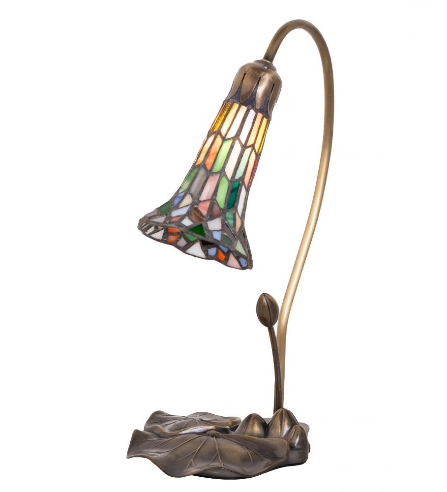 16" High Stained Glass Pond Lily Accent Lamp