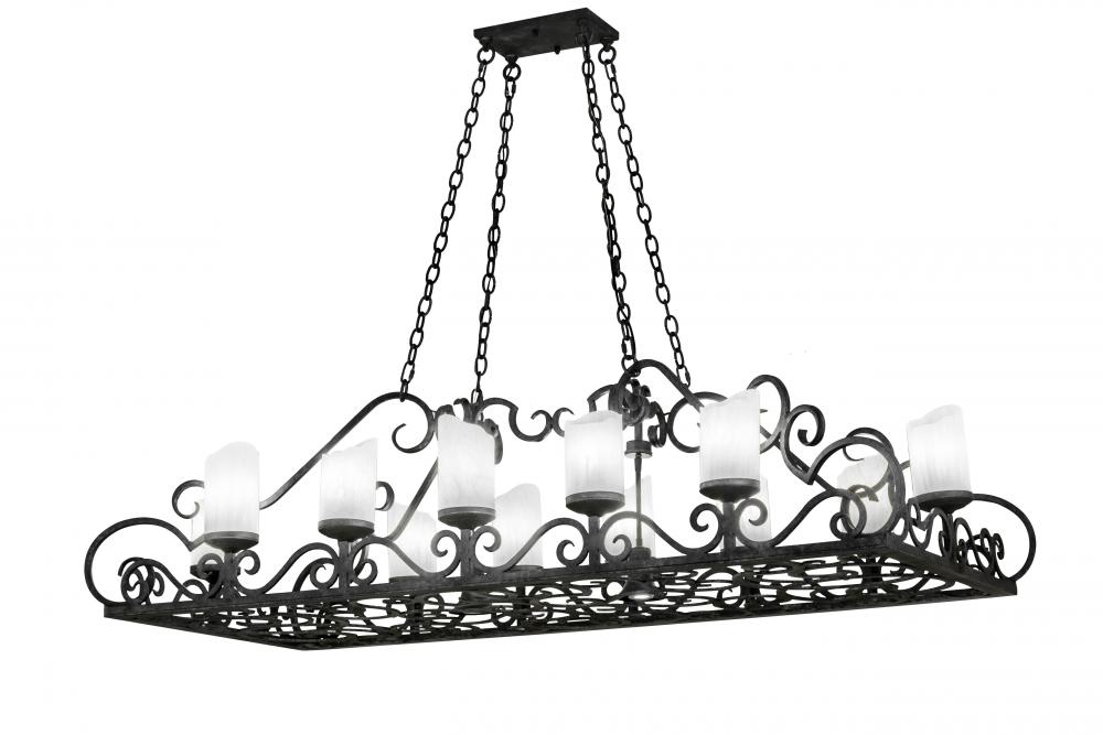 66" Long Carlotta 12 Light Oblong Chandelier