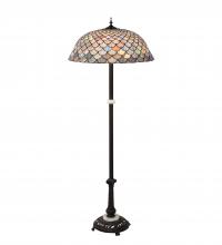 Meyda Blue 108588 - 62" High Tiffany Fishscale Floor Lamp