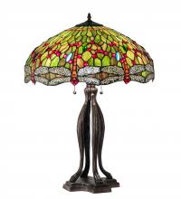 Meyda Blue 109607 - 30" High Tiffany Hanginghead Dragonfly Table Lamp