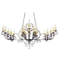 Meyda Blue 116416 - 60" Long Kean 20 Light Oblong Chandelier