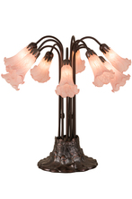 Meyda Blue 14363 - 24"H Pink Pond Lily 10 LT Table Lamp
