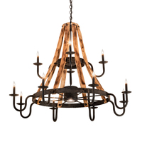 Meyda Blue 213961 - 54" Wide Barrel Stave Madera 12 Light Chandelier