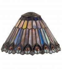 Meyda Blue 21626 - 8" Wide Tiffany Jeweled Peacock Cone Shade