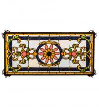 Meyda Blue 232846 - 25" Wide X 12" High Emma Stained Glass Window