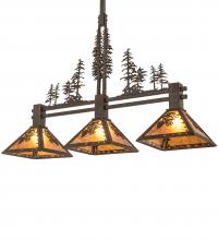 Meyda Blue 244585 - 45" Long Winter Pine Tall Pines 3 Light Island Pendant