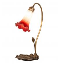 Meyda Blue 251563 - 16" High Red/White Tiffany Pond Lily Accent Lamp