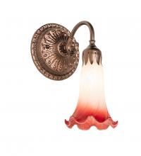 Meyda Blue 253601 - 5" Wide Pink/White Pond Lily Victorian Wall Sconce