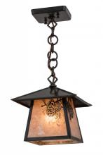 Meyda Blue 92344 - 8"Sq Stillwater Winter Pine Pendant