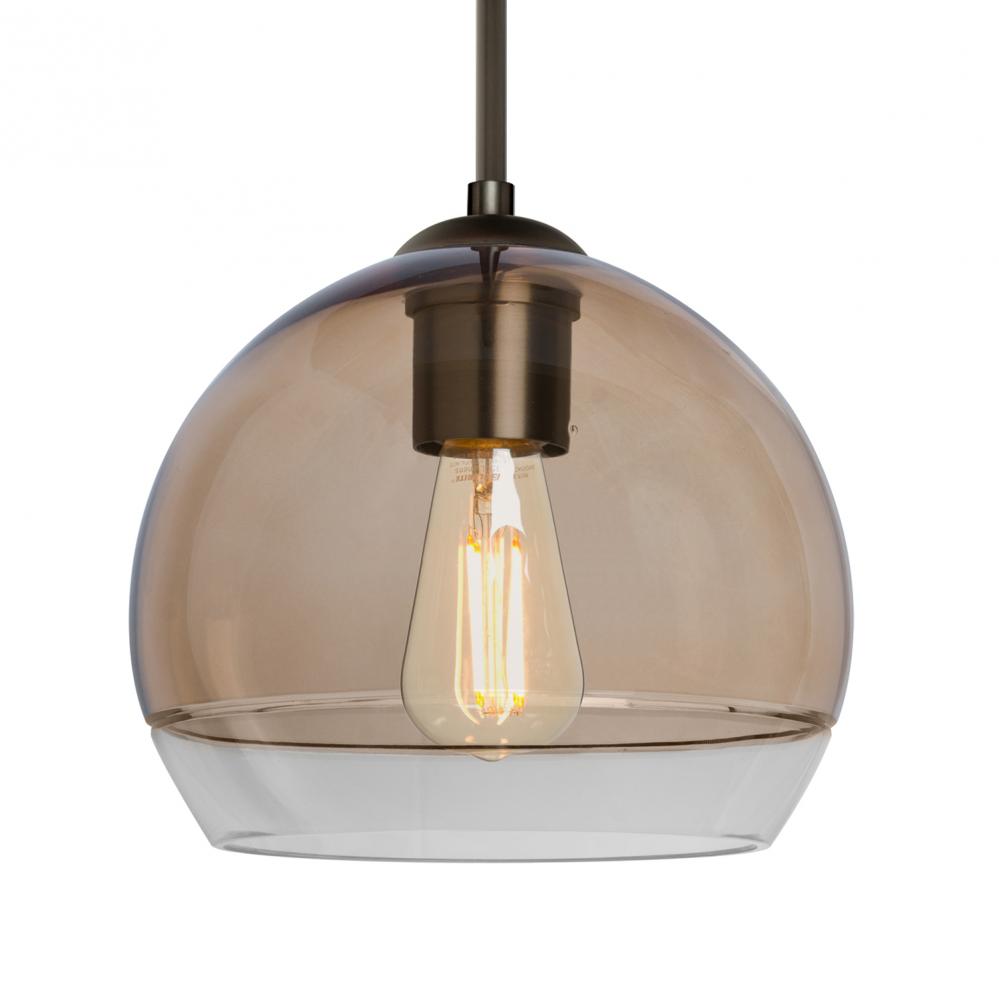 Besa, Ally 8 Cord Pendant, Smoke/Clear, Bronze Finish, 1x5W LED Filament