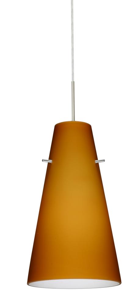 Besa Cierro Pendant Satin Nickel Amber Matte 1x100W Medium Base