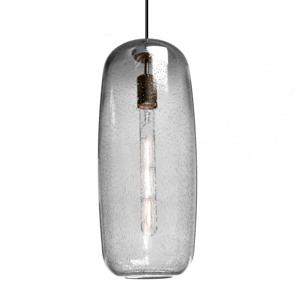 Besa, Pinot 18 Cord Pendant, Clear Bubble, Black FInish 1x40W LED Filament