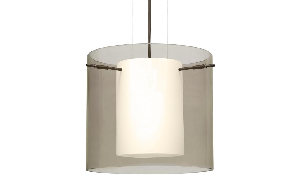 Besa Pendant Pahu 12 Bronze Transparent Smoke 1x11W LED