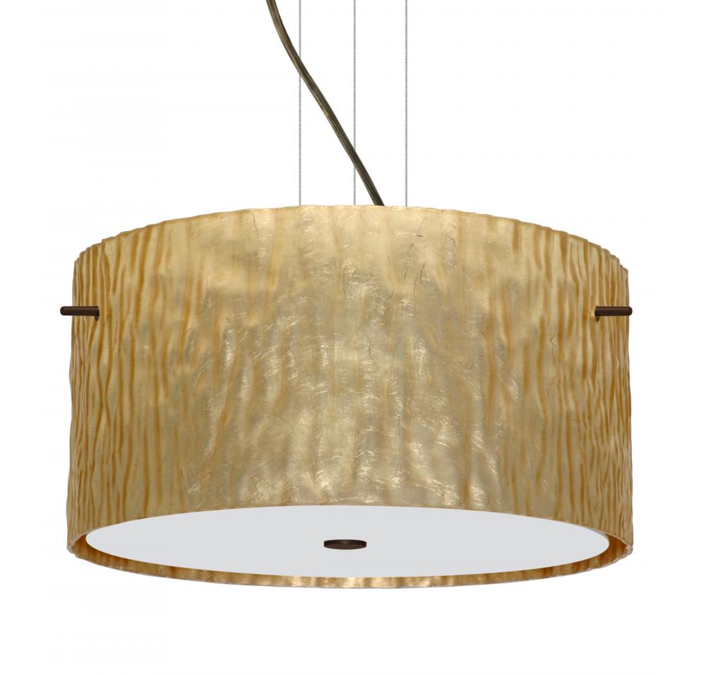 Besa Pendant Tamburo 16 Bronze Stone Gold Foil 3x100W Medium Base