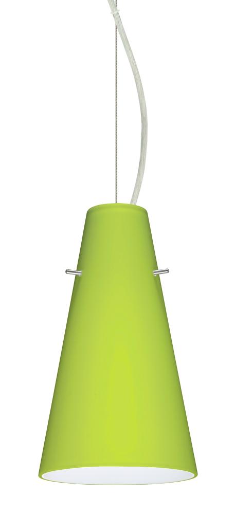 Besa Cierro Cable Pendant Chartreuse Satin Nickel 1x100W Medium Base