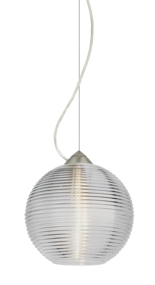 Besa Kristall 8 Pendant Satin Nickel Clear 1x9W LED